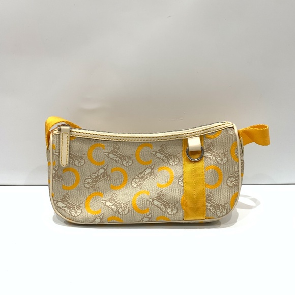 Celine Yellow Beige Carriage Shoulder Bag sku#85546(Gently used,outside peeling) - Picture 1 of 15